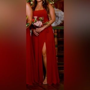 Mori Lee chiffon cinnamon bridesmaid prom event homecoming dress size 12